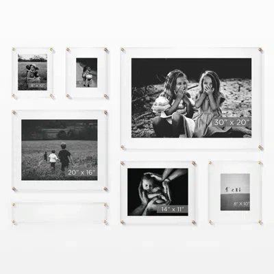 Wexel Art 7 Piece Mondrian Double Panel Picture Frame Set In Clear,gold