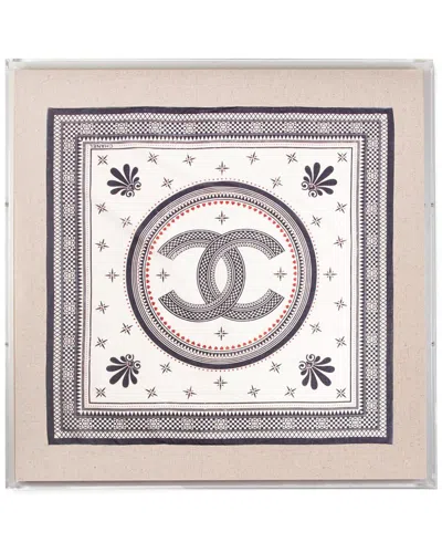 Wexel Art Chanel Interlocking Cc Logo Silk Scarf Shadowbox