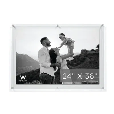 Wexel Art Clear Uv-grade Acrylic Modern Floating Picture Frame In Gold