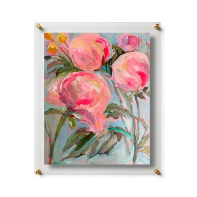 Wexel Art Peonies In The Back By Leslie Cannon In Multi