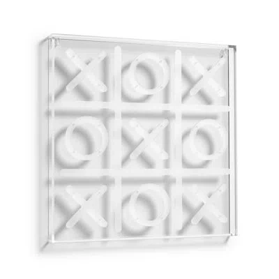 Wexel Art Tic Tac Toe Wall Decor With Magnetic X And O Pieces Acrylic Game Board Art In White