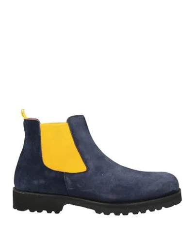 Wexford Man Ankle Boots Navy Size 9 Leather In Blue