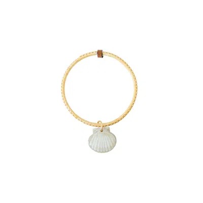 Whale Tail Weaving Women's Brown / Neutrals The Nautically Charmed Cabin Boy Bangle - Seashell