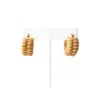 Whale Tail Weaving Women's Neutrals / Brown Double Stave Earrings