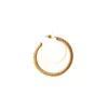 Whale Tail Weaving Women's Neutrals / Brown Hoop Earrings