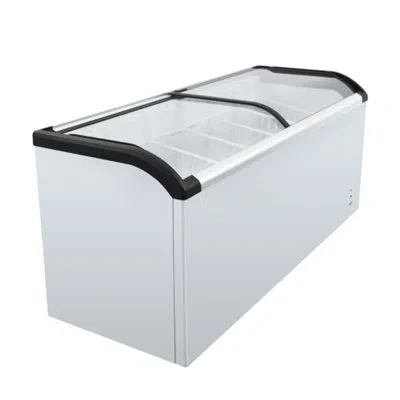 Whall 19.3 Cu.ft Commercial Ice Cream Chest Freezer With Curved Sliding Glass Lid, Led Light, Lock And Bra