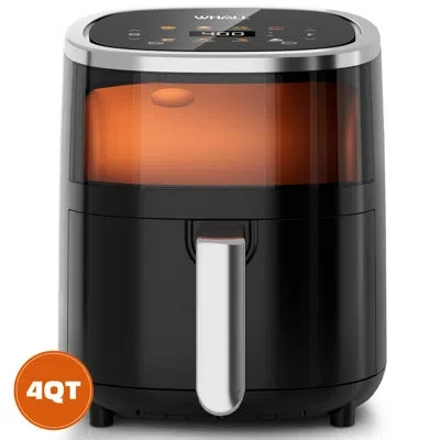 Whall 4qt Air Fryer Oven, 8-in-1 Preset Menus, Led Smart Touchscreen, Reduce 85% Fat,1200w In Satin Black