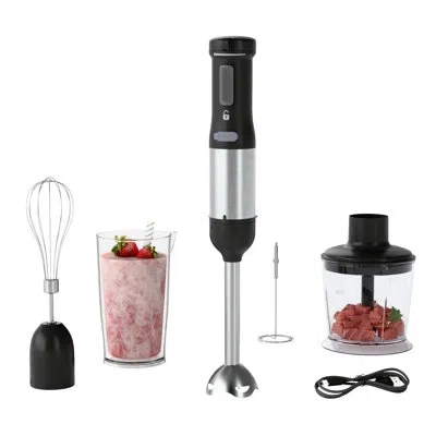 Whall Immersion Blender,handheld Blender With Whisk, Milk Frother In Silver