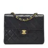 What Goes Around Comes Around Chanel Black Lambskin Half-flap Bag