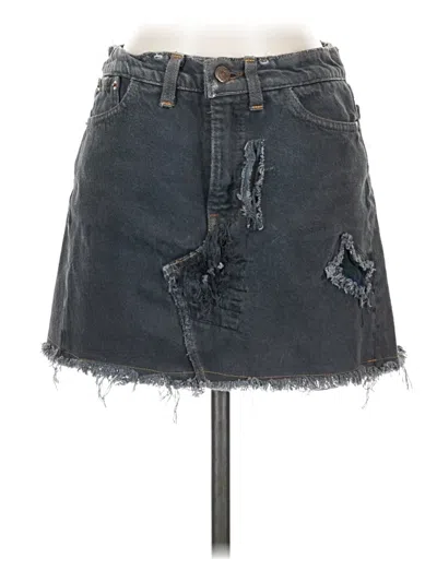 Pre-owned What Goes Around Comes Around Denim Skirt In Gray