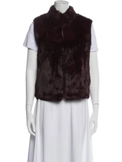 Pre-owned What Goes Around Comes Around Fur Faux Fur Jacket In Burgundy