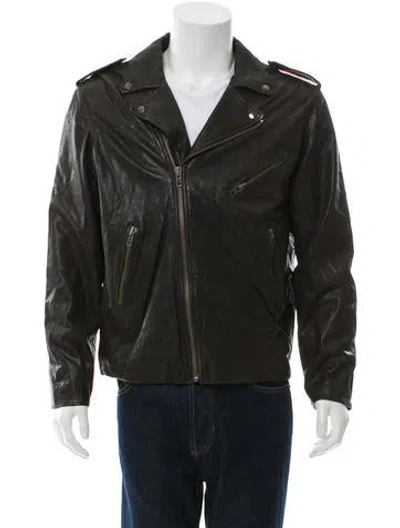 Pre-owned What Goes Around Comes Around Leather Biker Jacket W/ Tags In Neutral