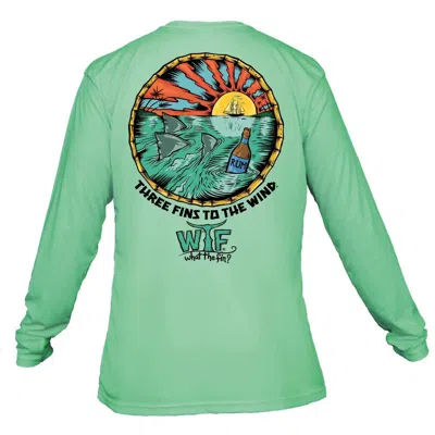 What The Fin Men's  3 Fins To The Wind Performance Long Sleeve T-shirt In Green