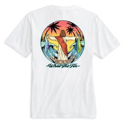 What The Fin Men's  Jesus Fishers T-shirt In White