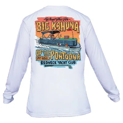 What The Fin Men's  Kahuna Pontoona Performance Long Sleeve T-shirt In White
