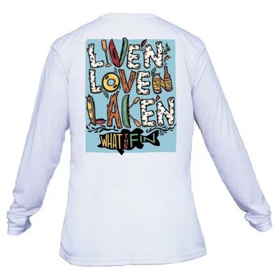 What The Fin Men's  Liven Loven Laken Performance Long Sleeve T-shirt In White