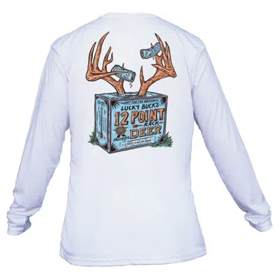 What The Fin Men's  Lucky Bucks Performance Long Sleeve T-shirt In Blue