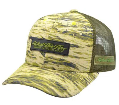 What The Fin Men's  Wordmark Pvc Patch Snapback Hat In Green