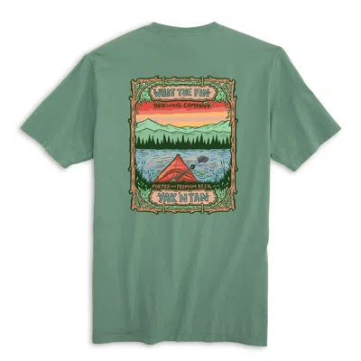 What The Fin Men's  Yak N Tan T-shirt In Green