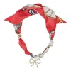 What's Hot Women's Knotted Scarf Necklace In Red In Red