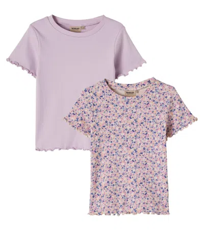Wheat Kids' Alicia Set Of 2 Ribbed-knit Cotton T-shirts In Multi