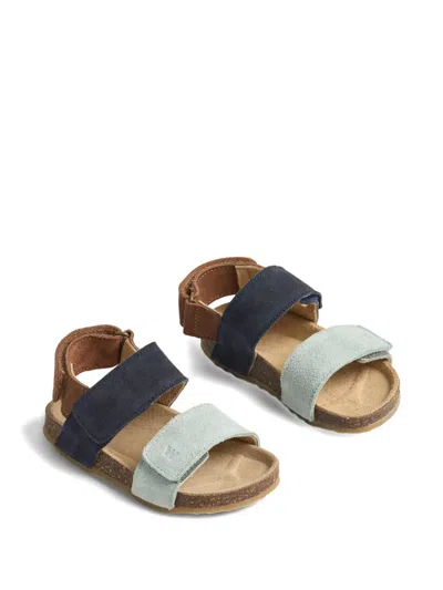 Wheat Kids' Alphie Suede Sandals In Blue
