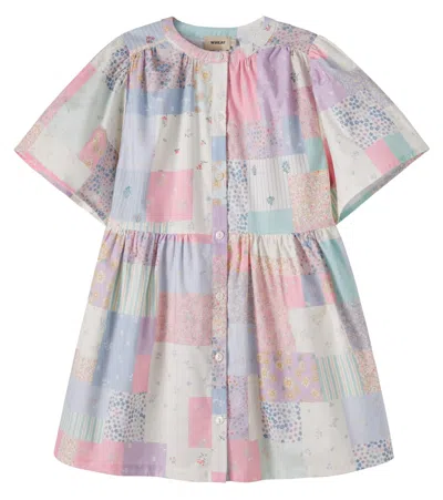 Wheat Kids' Annabell Printed Cotton Shirt Dress In Multi