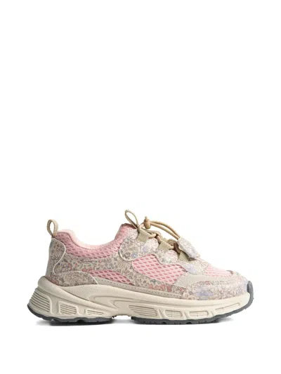 Wheat Kids' Arthur Floral-print Sneakers In Neutral