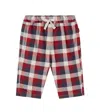 Wheat Baby Arne Checked Cotton Pants In Multi