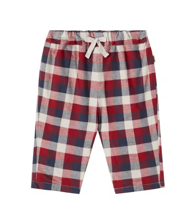 Wheat Baby Arne Checked Cotton Pants In Multi