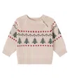 Wheat Baby Balou Cotton Jacquard Sweater In Multi