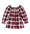 Wheat Baby Bella Checked Cotton Dress In Multi