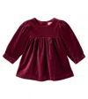 Wheat Baby Elvira Cotton Velvet Dress In Red