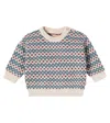 Wheat Baby Harlow Jacquard Cotton Sweater In Multi