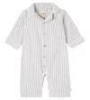 Wheat Baby Lennie Striped Cotton Onesie In White