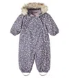 Wheat Baby Nickie Floral Hooded Snowsuit In Blue