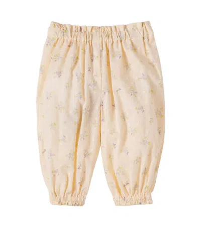 Wheat Baby Olly Floral Cotton Pants In Neutral