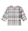 Wheat Baby Shelby Checked Cotton Shirt In Gray