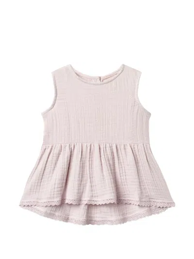 Wheat Kids' Bea Lace-trim Top In Neutral