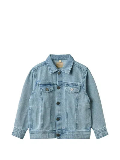Wheat Kids' Bowie Button-up Denim Jacket In Blue