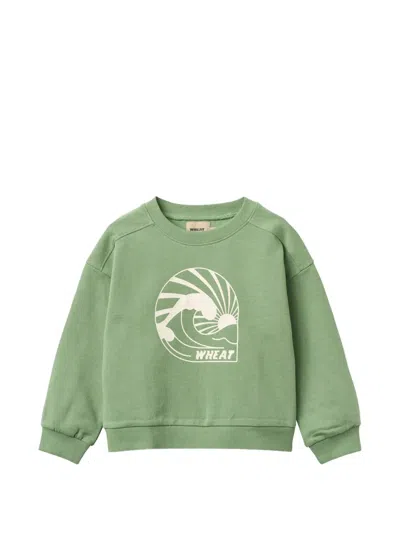 Wheat Kids' Breeze Graphic-print Sweatshirt In Green