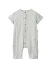 Wheat Button-up Romper In Gray