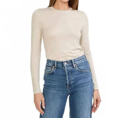 Wheat Chicago Ribbed Long Sleeve Tee In Beige In White