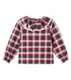 Wheat Elin Checked Cotton Blouse In Multi