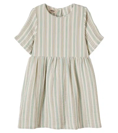 Wheat Kids' Elodie Striped Cotton Dress In Multi