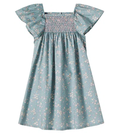 Wheat Kids' Elva Floral Smocked Cotton Dress In Multi