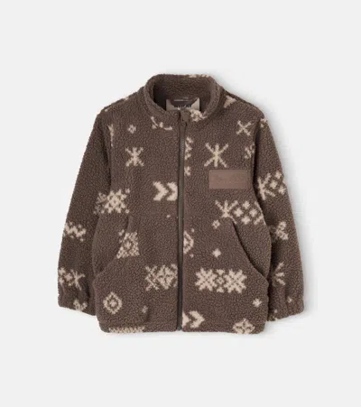 Wheat Helge Printed Teddy Jacket In Brown