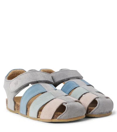 Wheat Kids' Izzy Suede Fisherman Sandals In Blue