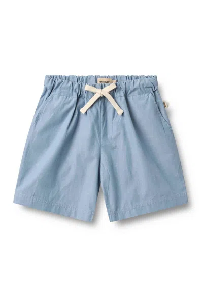 Wheat Kid's Cuba Chambray Shorts In Blue