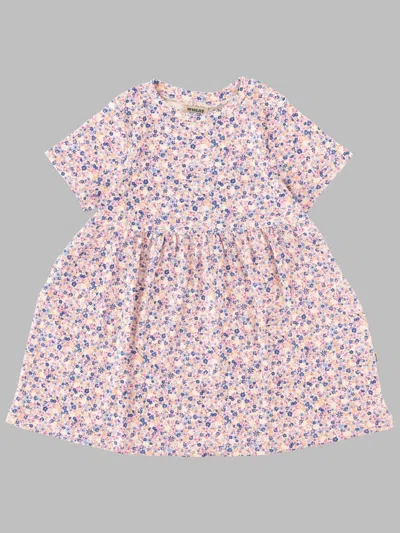 Wheat Mini Jersey Dress For Girls In Pink